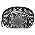 Circles Checkered Abstract Abstraction Art Accessory Pouch (Large)