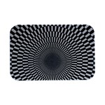 Circles Checkered Abstract Abstraction Art Open Lid Metal Box (Silver)  