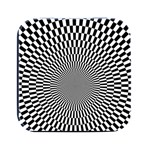 Circles Checkered Abstract Abstraction Art Square Metal Box (Black)