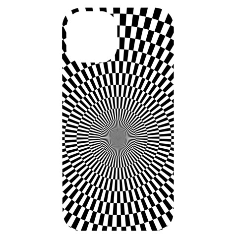 Circles Checkered Abstract Abstraction Art iPhone 14 Black UV Print Case from ArtsNow.com Front