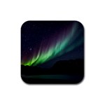 Aurora Borealis Beautiful Northern Lights Nature Rubber Square Coaster (4 pack)