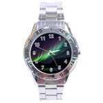 Aurora Borealis Beautiful Northern Lights Nature Stainless Steel Analogue Watch