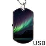 Aurora Borealis Beautiful Northern Lights Nature Dog Tag USB Flash (Two Sides)