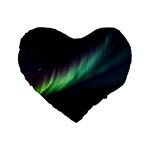 Aurora Borealis Beautiful Northern Lights Nature Standard 16  Premium Heart Shape Cushions