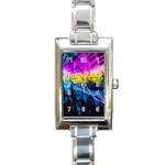 Night Skiing Colored Dead Grateful Lights Mountain Rectangle Italian Charm Watch