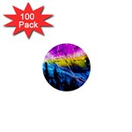 Night Skiing Colored Dead Grateful Lights Mountain 1  Mini Buttons (100 pack) 