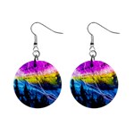 Night Skiing Colored Dead Grateful Lights Mountain Mini Button Earrings