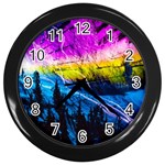 Night Skiing Colored Dead Grateful Lights Mountain Wall Clock (Black)