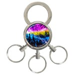 Night Skiing Colored Dead Grateful Lights Mountain 3-Ring Key Chain