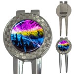 Night Skiing Colored Dead Grateful Lights Mountain 3-in-1 Golf Divots