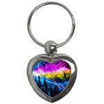 Night Skiing Colored Dead Grateful Lights Mountain Key Chain (Heart)