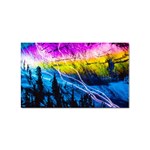 Night Skiing Colored Dead Grateful Lights Mountain Sticker (Rectangular)