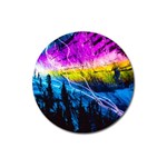 Night Skiing Colored Dead Grateful Lights Mountain Magnet 3  (Round)