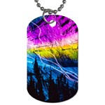 Night Skiing Colored Dead Grateful Lights Mountain Dog Tag (One Side)