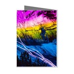 Night Skiing Colored Dead Grateful Lights Mountain Mini Greeting Cards (Pkg of 8)