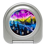 Night Skiing Colored Dead Grateful Lights Mountain Travel Alarm Clock