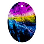 Night Skiing Colored Dead Grateful Lights Mountain Oval Ornament (Two Sides)