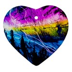 Night Skiing Colored Dead Grateful Lights Mountain Heart Ornament (Two Sides)