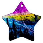 Night Skiing Colored Dead Grateful Lights Mountain Star Ornament (Two Sides)