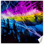 Night Skiing Colored Dead Grateful Lights Mountain Canvas 12  x 12 