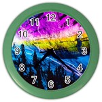 Night Skiing Colored Dead Grateful Lights Mountain Color Wall Clock