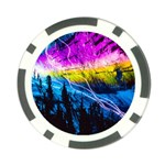 Night Skiing Colored Dead Grateful Lights Mountain Poker Chip Card Guard