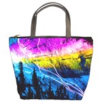 Night Skiing Colored Dead Grateful Lights Mountain Bucket Bag