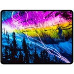 Night Skiing Colored Dead Grateful Lights Mountain Fleece Blanket (Large)