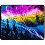 Night Skiing Colored Dead Grateful Lights Mountain Fleece Blanket (Medium)