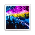 Night Skiing Colored Dead Grateful Lights Mountain Memory Card Reader (Square)