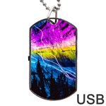 Night Skiing Colored Dead Grateful Lights Mountain Dog Tag USB Flash (One Side)