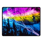 Night Skiing Colored Dead Grateful Lights Mountain Two Sides Fleece Blanket (Small)