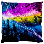 Night Skiing Colored Dead Grateful Lights Mountain Standard Premium Plush Fleece Cushion Case (One Side)