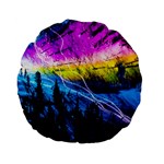 Night Skiing Colored Dead Grateful Lights Mountain Standard 15  Premium Flano Round Cushions