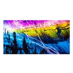 Night Skiing Colored Dead Grateful Lights Mountain Satin Shawl 45  x 80 