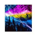 Night Skiing Colored Dead Grateful Lights Mountain Square Satin Scarf (30  x 30 )