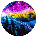 Night Skiing Colored Dead Grateful Lights Mountain UV Print Acrylic Ornament Round