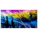 Night Skiing Colored Dead Grateful Lights Mountain Banner and Sign 4  x 2 