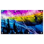 Night Skiing Colored Dead Grateful Lights Mountain Banner and Sign 7  x 4 