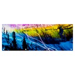 Night Skiing Colored Dead Grateful Lights Mountain Banner and Sign 8  x 3 