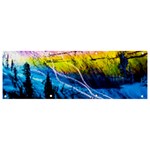 Night Skiing Colored Dead Grateful Lights Mountain Banner and Sign 9  x 3 