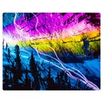 Night Skiing Colored Dead Grateful Lights Mountain Premium Plush Fleece Blanket (Medium)