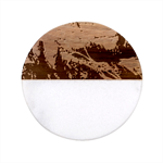 Night Skiing Colored Dead Grateful Lights Mountain Classic Marble Wood Coaster (Round) 