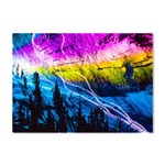 Night Skiing Colored Dead Grateful Lights Mountain Crystal Sticker (A4)