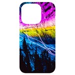 Night Skiing Colored Dead Grateful Lights Mountain iPhone 14 Pro Black UV Print Case