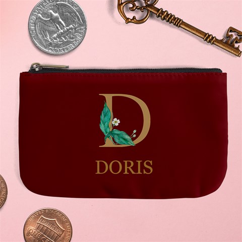 Personalized Initial Name Large Coin Purse Large Coin Purse from ArtsNow.com Front