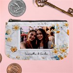 Personalized Oil Painting Floral Marble Texture Photo Name Any Text Large Coin Purse Large Coin Purse