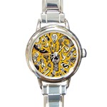 Yellow Template Design Round Italian Charm Watch