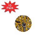 Yellow Template Design 1  Mini Buttons (10 pack) 