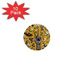 Yellow Template Design 1  Mini Magnet (10 pack) 